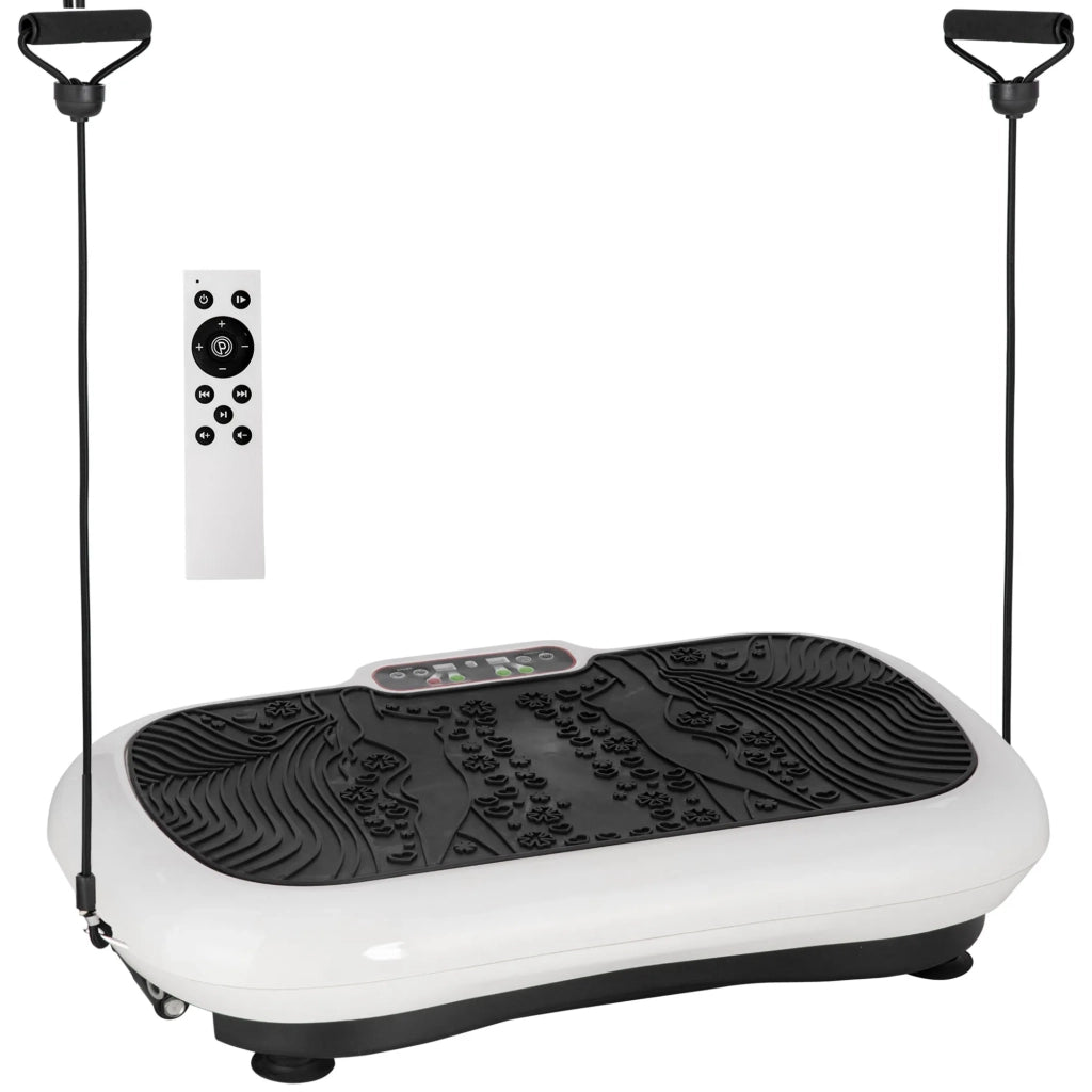 Piattaforma Vibrante Fitness 200W con 2 Elastici, 99 Livelli di Vibrazione fino a 120 kg per Allenamento Efficace Total Body
