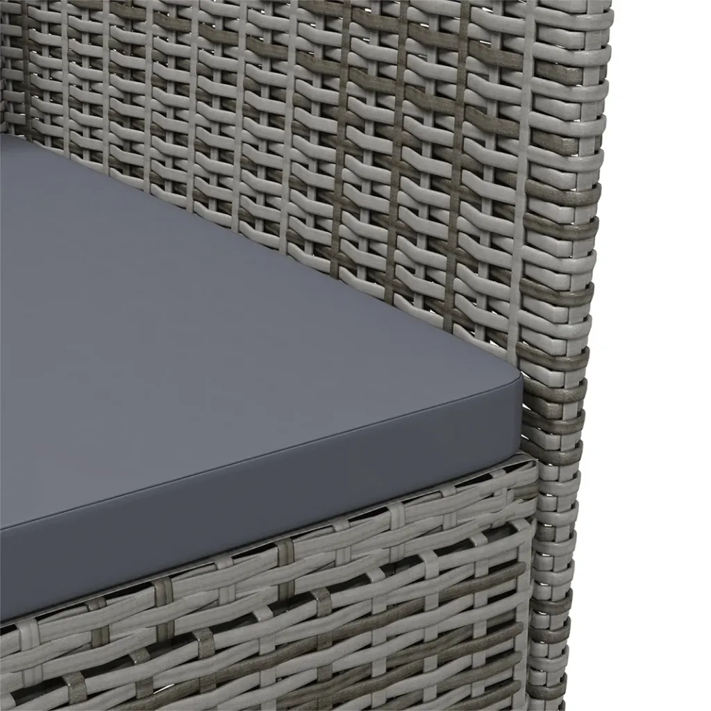 Sedie da Pranzo per Giardino 2 pz in Polyrattan Grigio cod mxl 59839