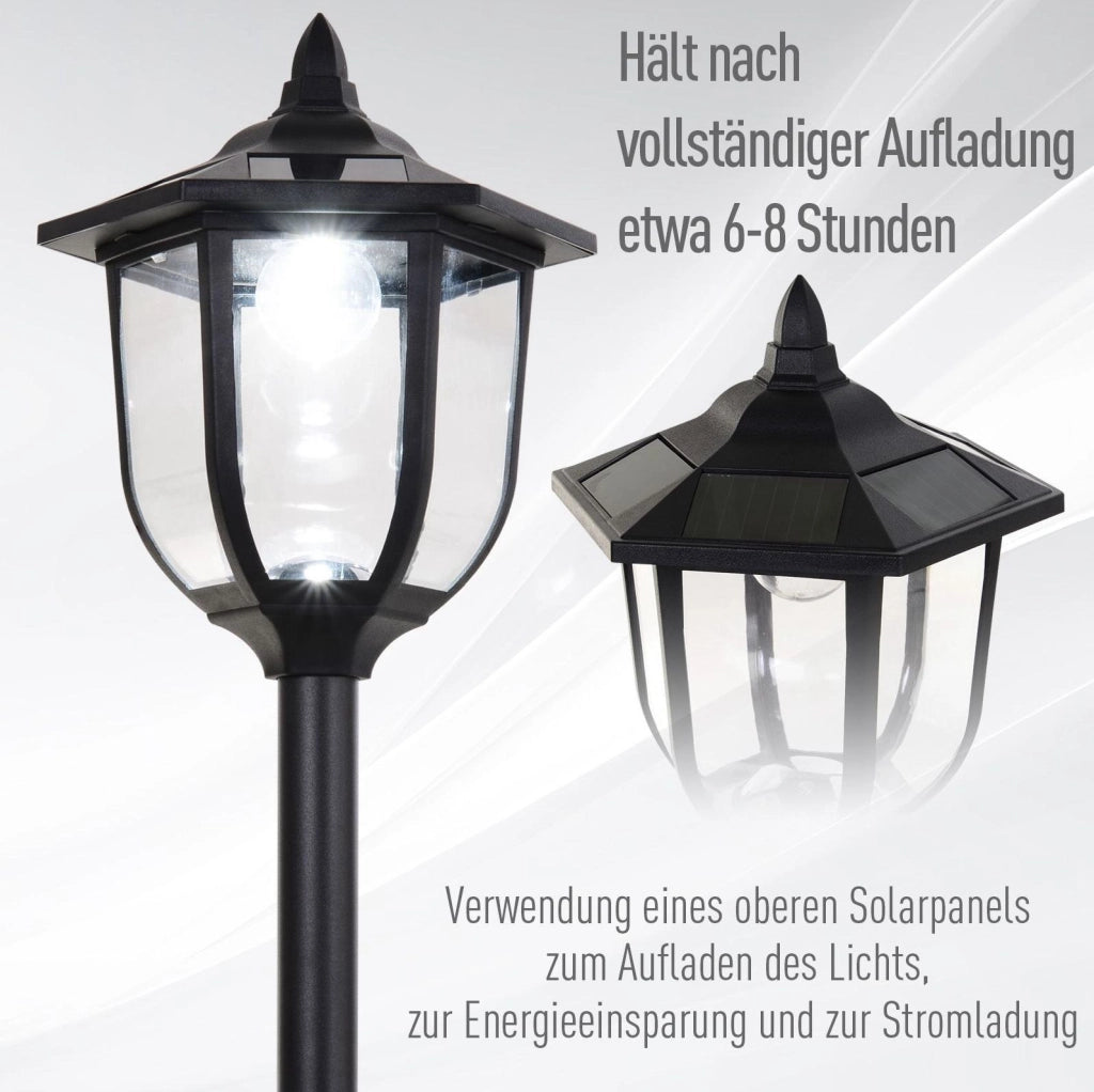 Lampada solare LED da esterno con 6 LED e luce a fiamma