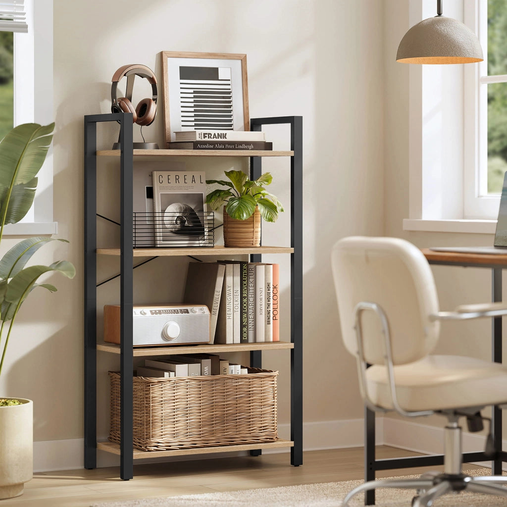 Libreria VALORA con 4 ripiani, colore Sonoma, design stabile LLS060B11