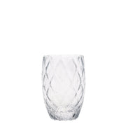 Collezione Losanghe Set 6 Bicchieri Tumbler in Vetro Trasparente Lavorato a Mano con Decorazione a Rombi per un Design Elegante e Moderno