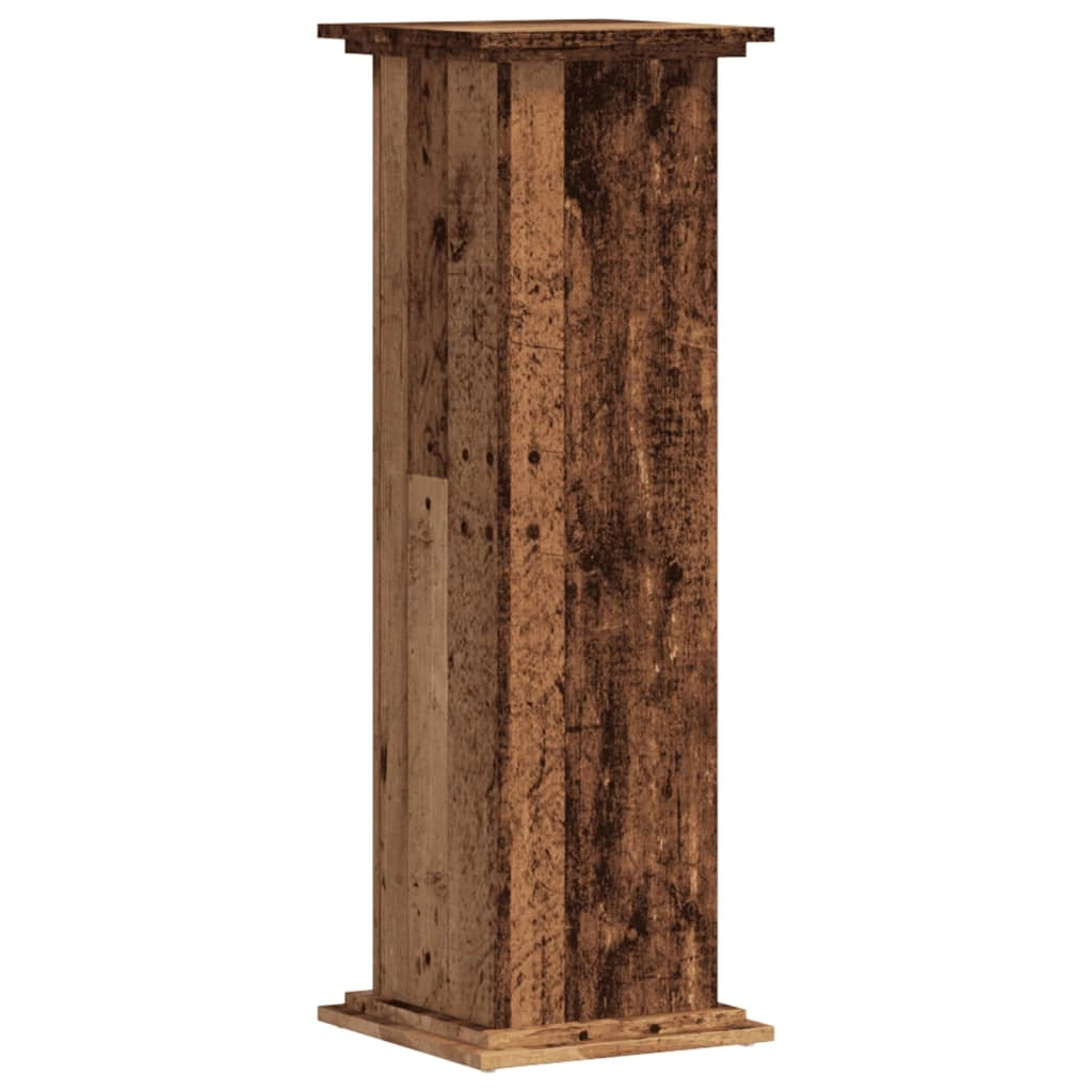 Portavasi mobiletto per fiori legno invecchiato 33 x 33 x 100 cm legno ingegnerizzato marrone 02_0045186