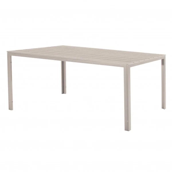 TENERIFE Tavolo rettangolare con top in plastica HDPE - effetto legno colore BEIGE