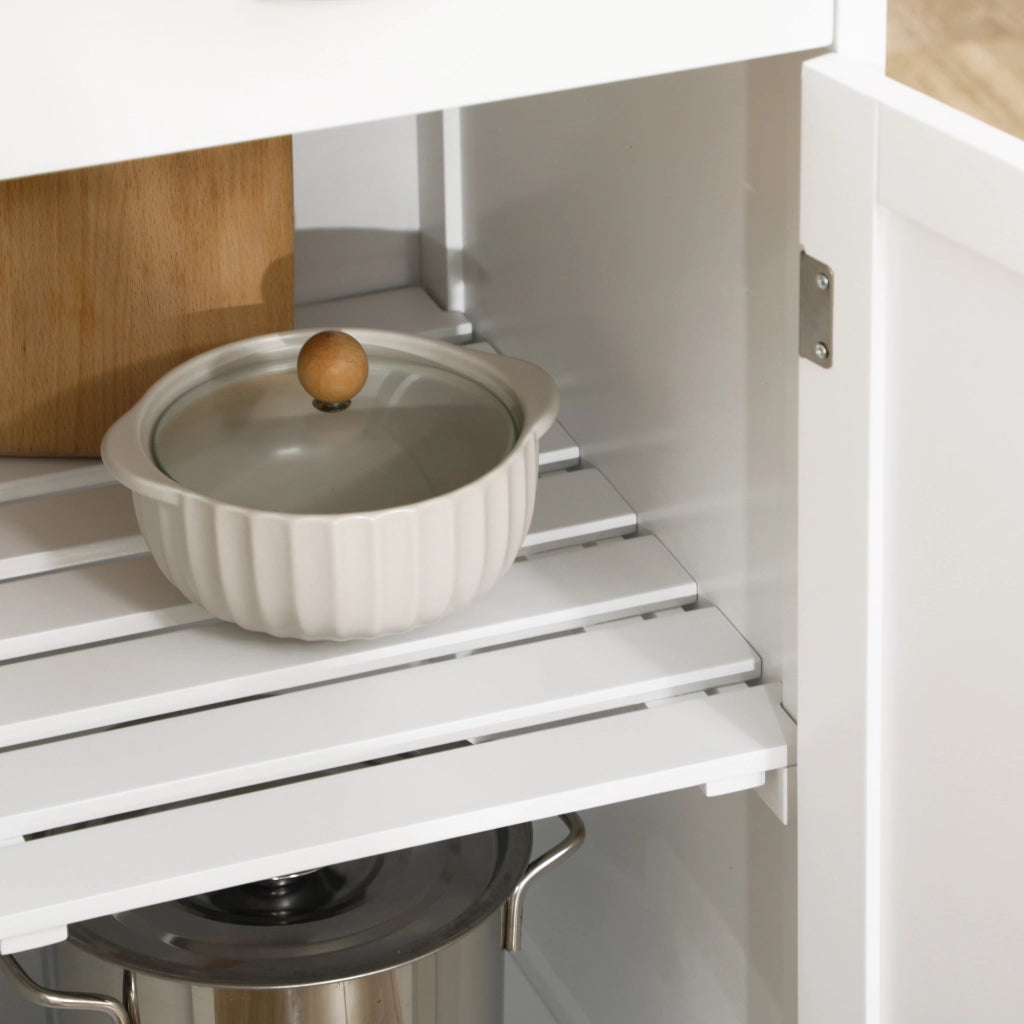 Carro da cucina con ruote ¨C zephmum ¨C bianco 76x48x88 cm