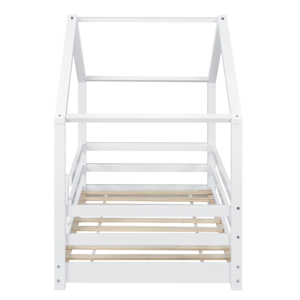 Letto per Cameretta Knätten a Casetta 90 x 200 cm con Sponde - Bianco [en.casa]