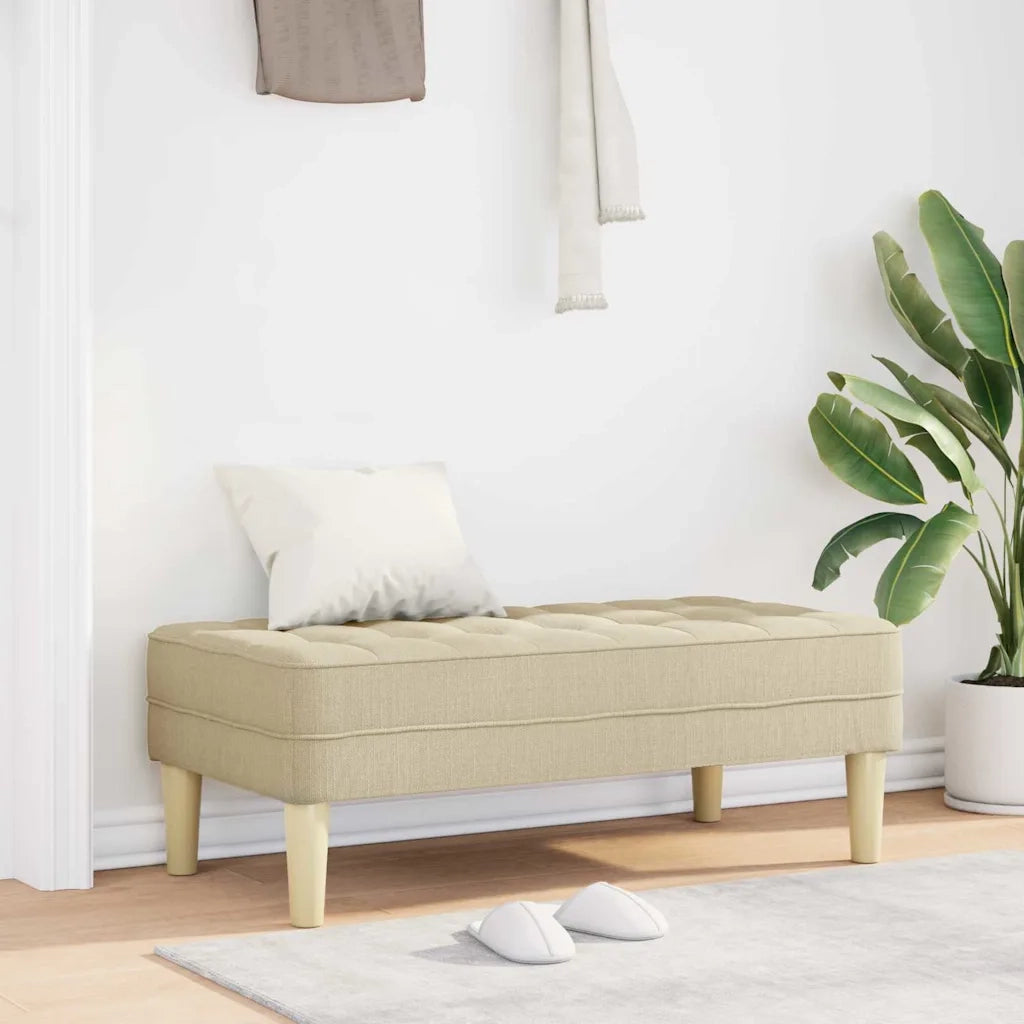 panchina con cuscino Crema 113 x 57 x 39 cm Tessuto 42001941