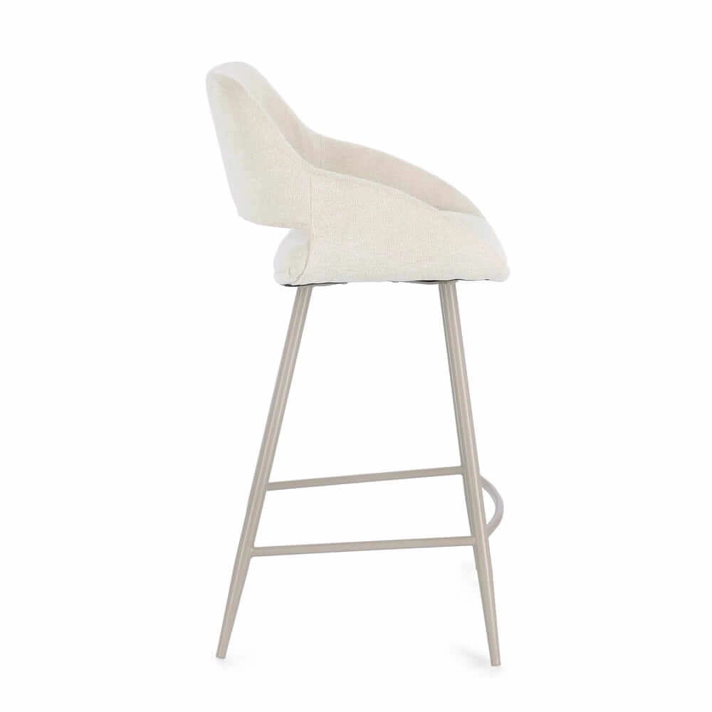 Set di 2 Sgabelli da Cucina Imbottiti con Gambe in Acciaio - LODIA