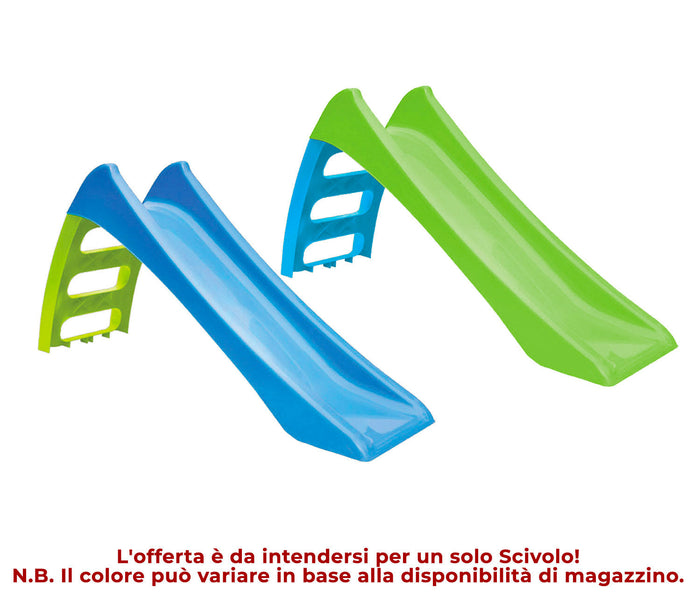 Scivolo 3 Gradini 116x62,5x36 cm in Plastica Azzurro o Verde