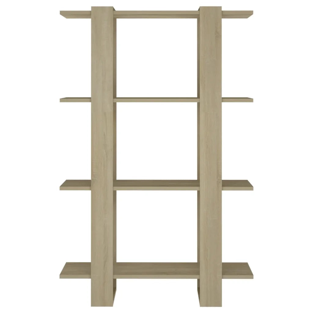 Libreria Divisorio-Scaffale per Libri-Mobile di Stoccaggio Rovere Sonoma 80x30x123,5 cm