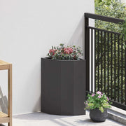 Vaso d'angolo Nero 30 x 30 x 50 cm Acciaio 883675
