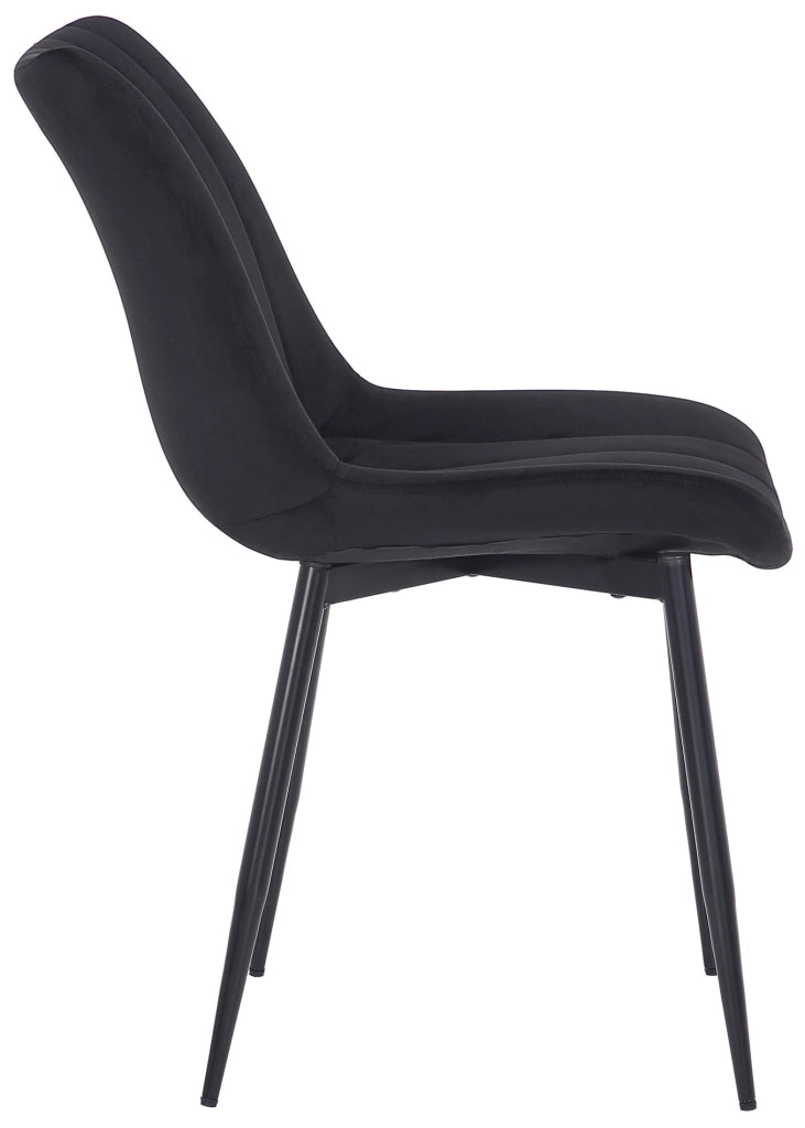 Sedia Rahden in velluto nero