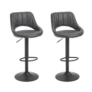 SET 2 SGABELLI MODERNI ALTI GIREVOLI CON SCHIENALE E POGGIAPIEDI 49X90X110CM
