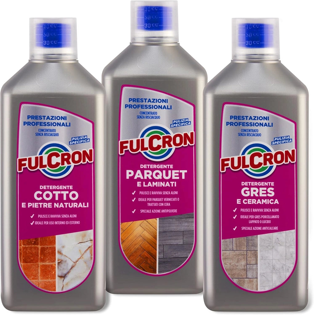 DETERGENTE GRES E CERAMICA 'FULCRON' lt. 1- 6 pezzi  - AREXONS