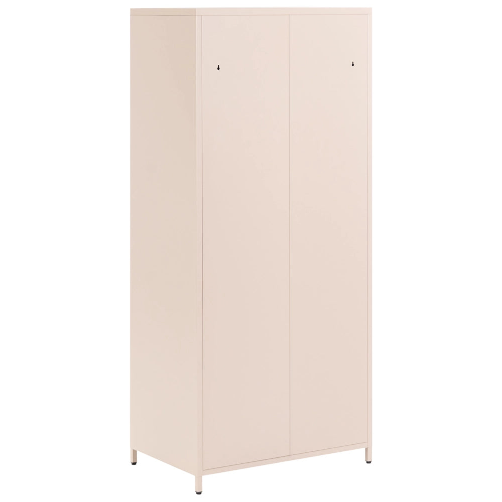 Armadio Portaoggetti Home Office Acciaio Blu Navy 2 Ante 4 Ripiani Design Industriale