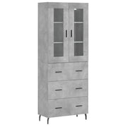 Credenza | Madia | Buffet da pranzo | Armadio da pranzo Grigio Cemento 69,5x34x180 cm in Legno Multistrato