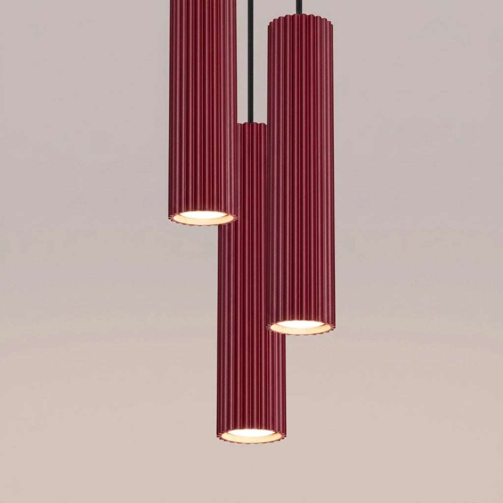 Lampada a sospensione KARBON 3P bordeaux