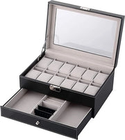 Cassettiera per orologi 12 orologi uomo donna caricatore chiavi regalo natale nero