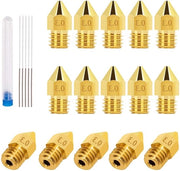 15 pezzi di testa di stampante 3D da 0,3 mm MK8 + 5 pezzi di aghi in acciaio inossidabile da 0,25 mm per la pulizia della testa di stampante CR-10