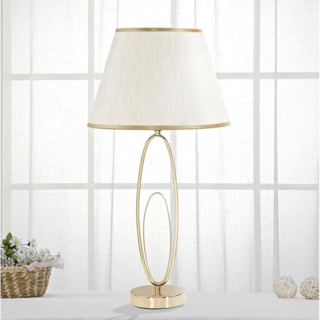 Lampada da Tavolo VKH132, Bianco, Metallo, 30x30x58 cm