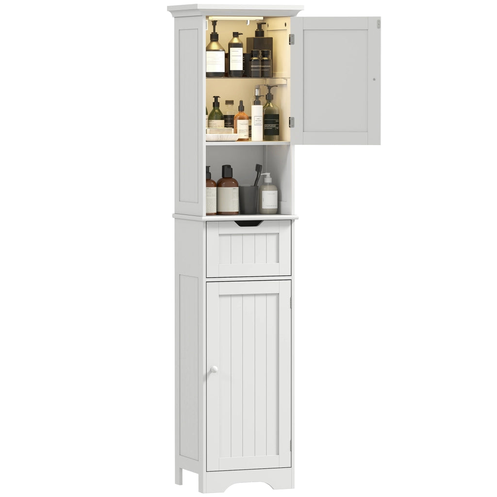 Colonna Bagno con LED ¨C Zephmum ¨C Bianco 40x30x170 cm