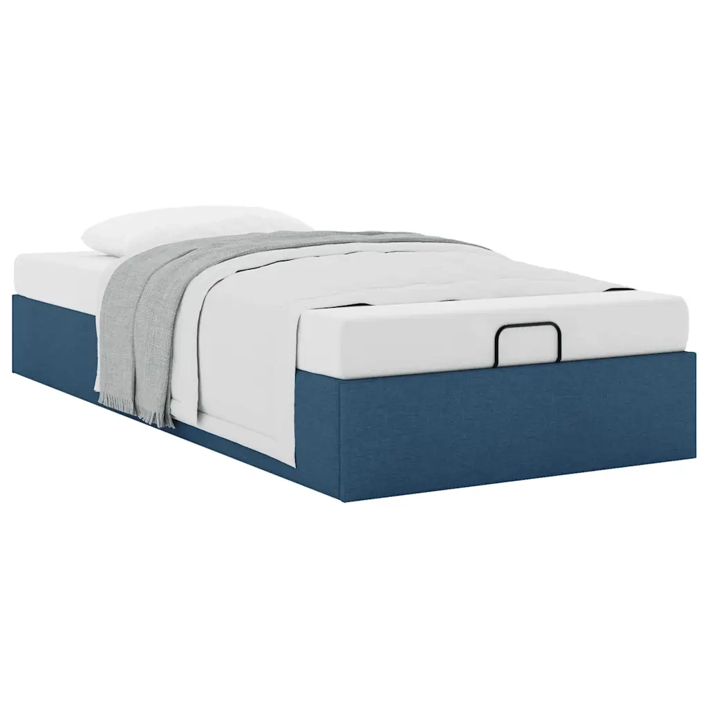 Struttura Letto Pouf senza Materasso Blu 80x200 cm in Tessuto
