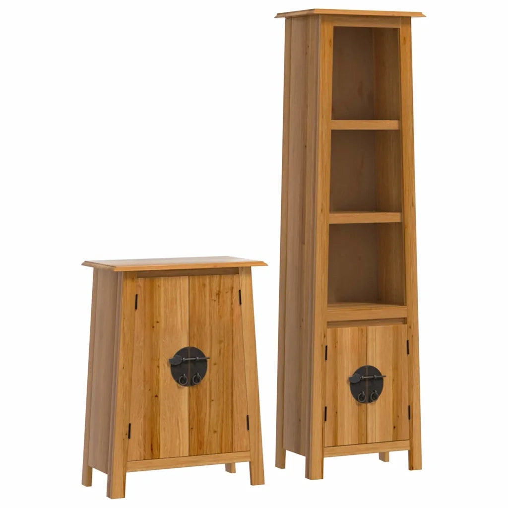 Set Mobili da Bagno 2 pz in Legno Massello di Pino 3223461