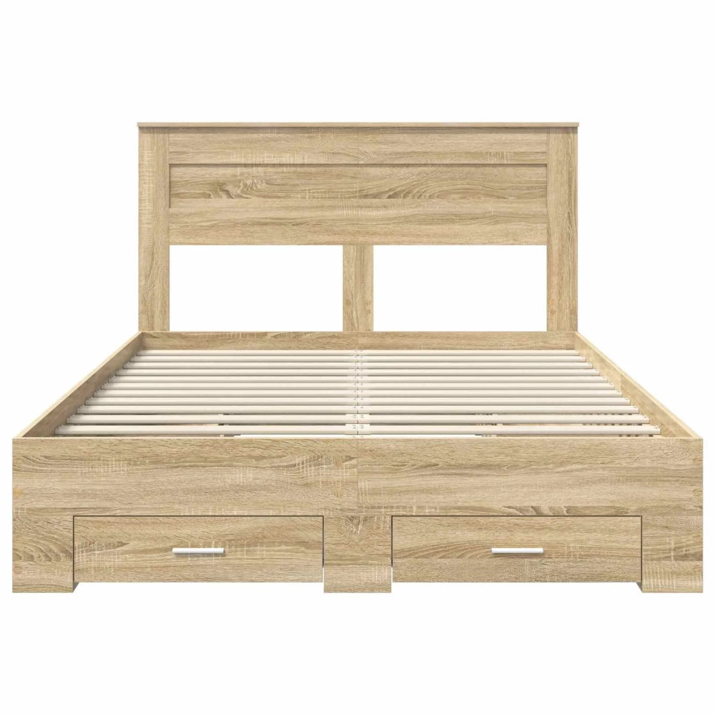 Struttura del letto con testiera Rovere Sonoma 140 x 190 cm 3409981