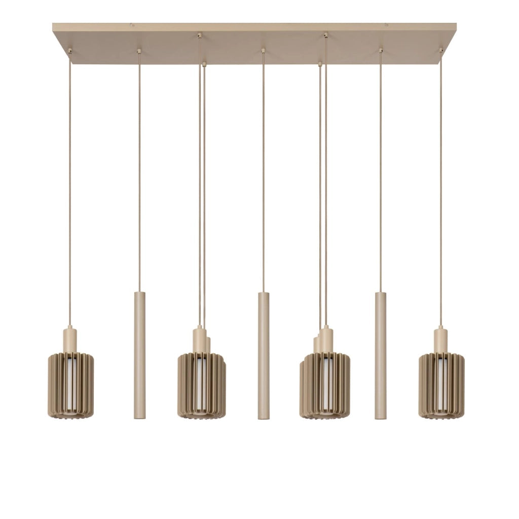 Lampadario LAMBRES 6 luci taupe E27/GU10 Lucide