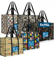 Set di 5 Borse da Organizzazione - Capacità 95 litri - Maniglie Robuste - Materiale di Alta Qualità - Tasche di Ripostiglio Multifunzionali