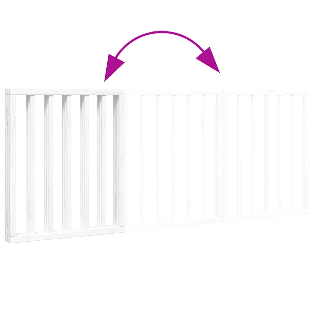 vidaXL Cancello per Cani Pieghevole 3 Pannelli Bianco 150 cm Pioppo