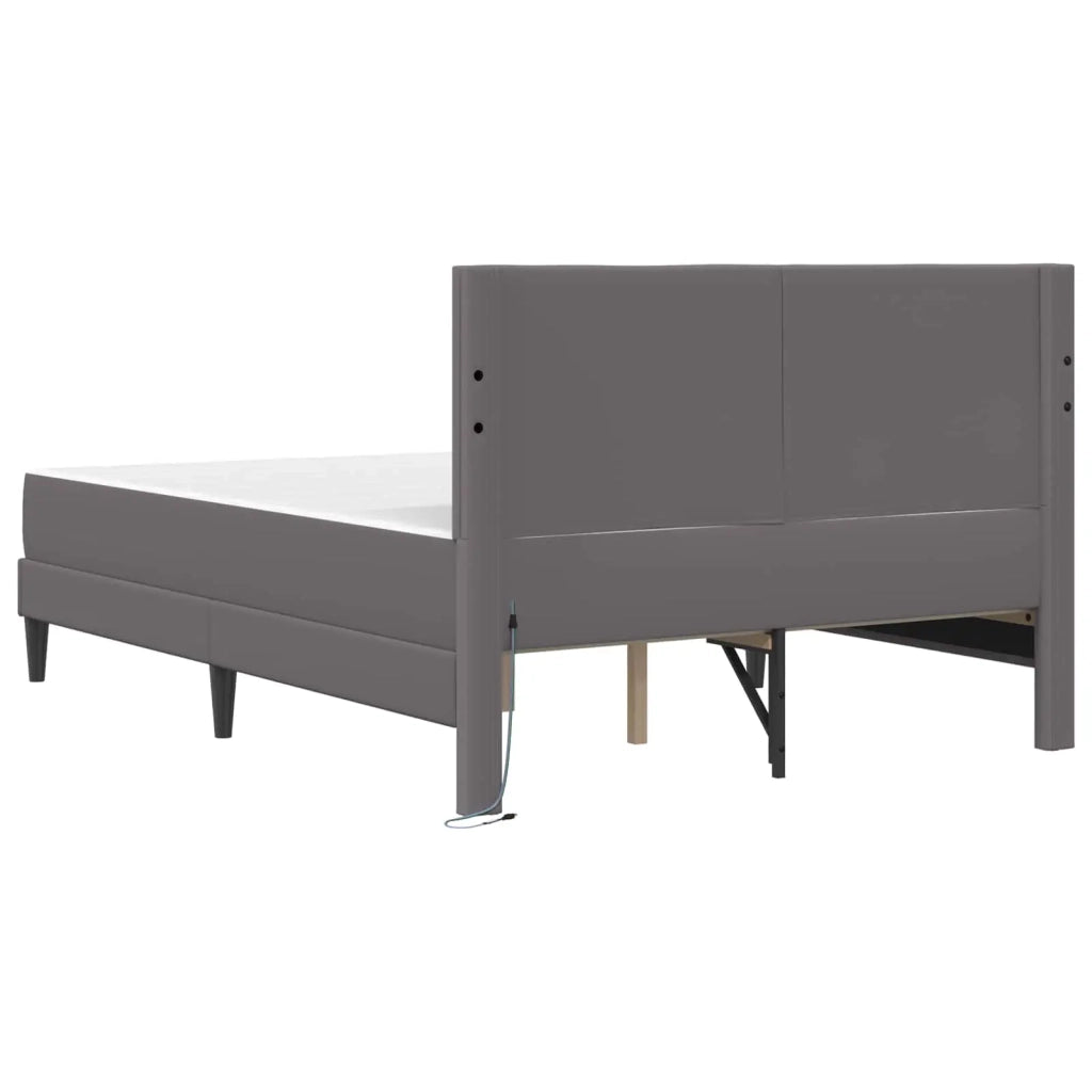 Struttura del letto con testiera Grigio 140 x 200 cm Similpelle