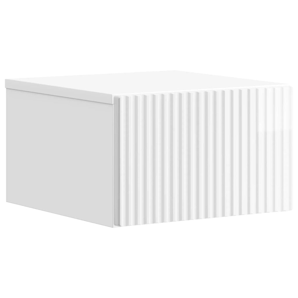 Mobiletto da notte a muro 2 pcs Bianco Lucido 33 x 34,5 x 20 cm 898434