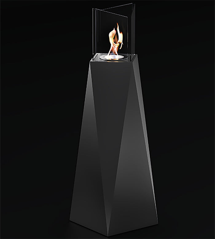 Camino a Bioetanolo da Pavimento 34,5x34,5x120 cm 1500W 1,2L Nairobi Nero