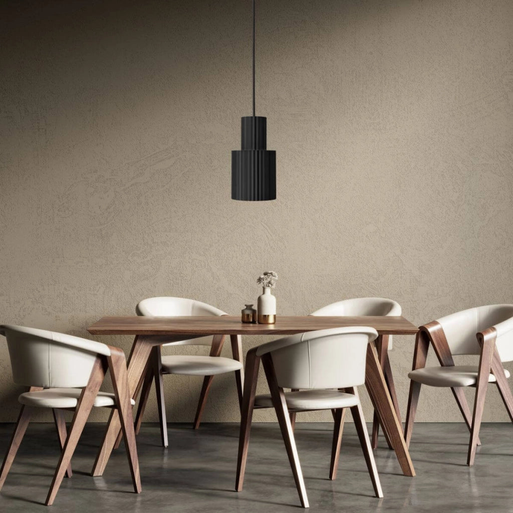 Lampada a sospensione Tokio tubo grande nera E27 172cm