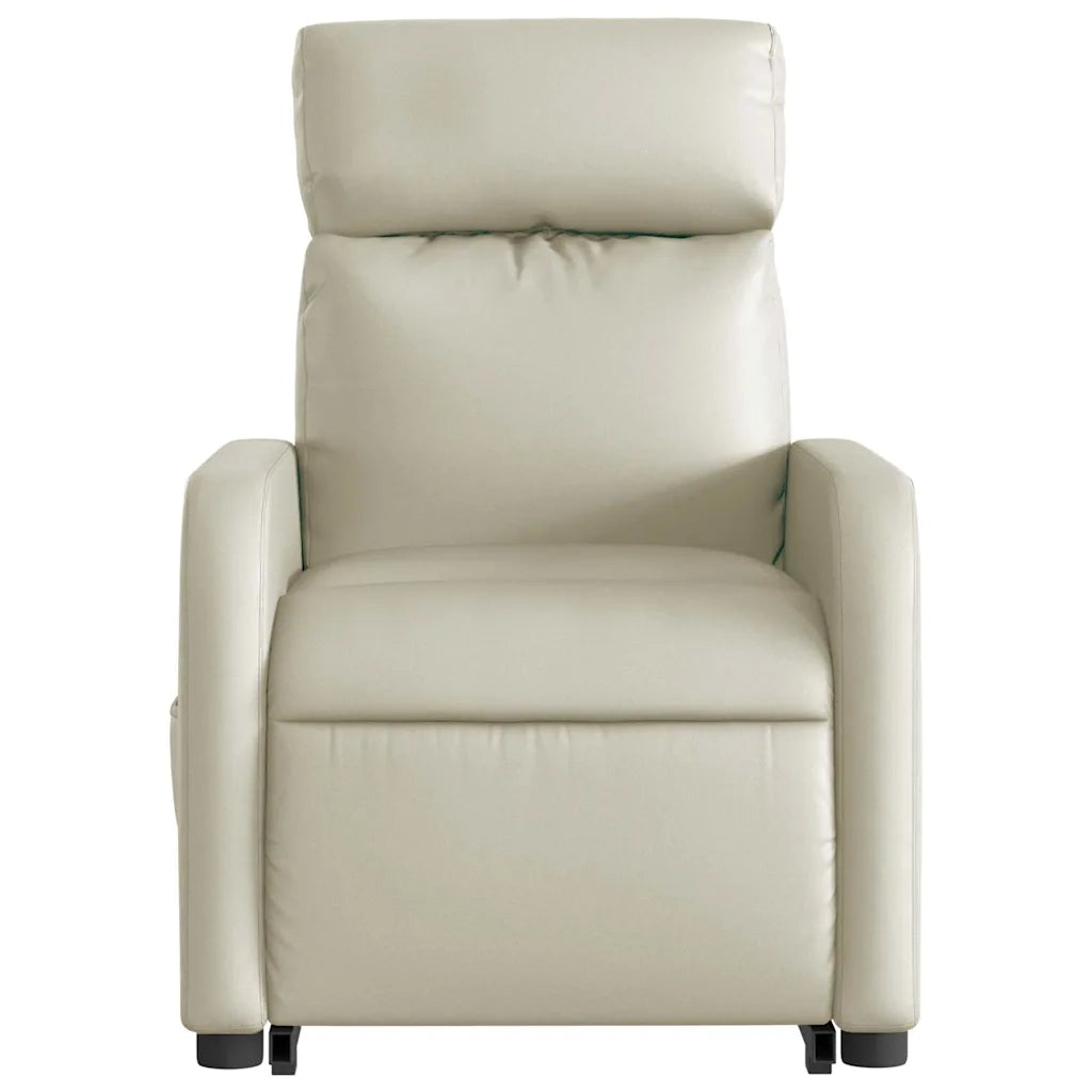 Divano Sedia-Poltrona Alzapersona Reclinabile Crema in Similpelle 135615