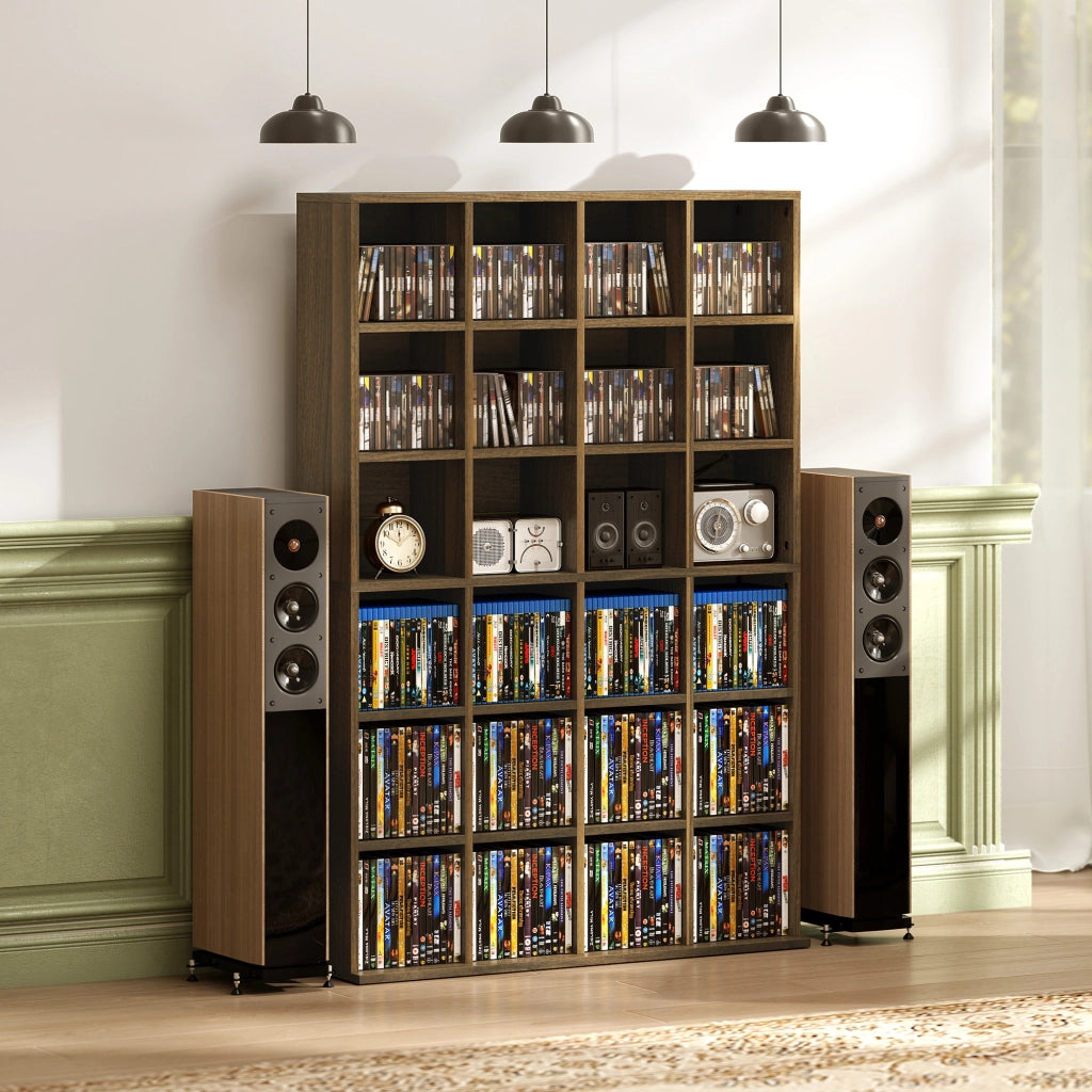 Libreria in legno con ripiani regolabili ¨C zephmum ¨C marrone 89x130.5cm