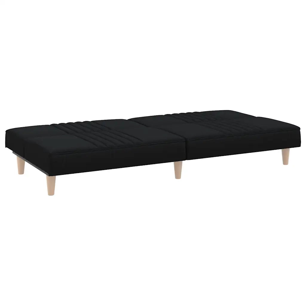 Divano Letto Nero in Tessuto