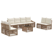 Set Divano da Giardino 9 pcs Beige polyrattan