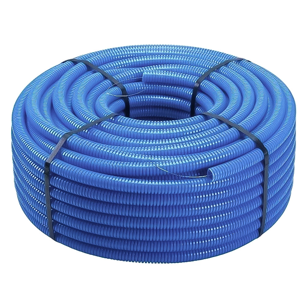 Tubo Corrugato Pieghevole Senza Tirafilo 50 Blu Ø 25 mt