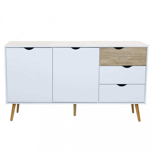 Mobile Bradley 147x39x82 h cm in Legno Bianco