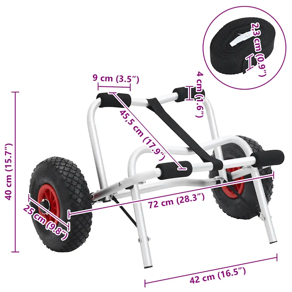 Carrello per Kayak Pieghevole 45 kg in Alluminio CFW2698005