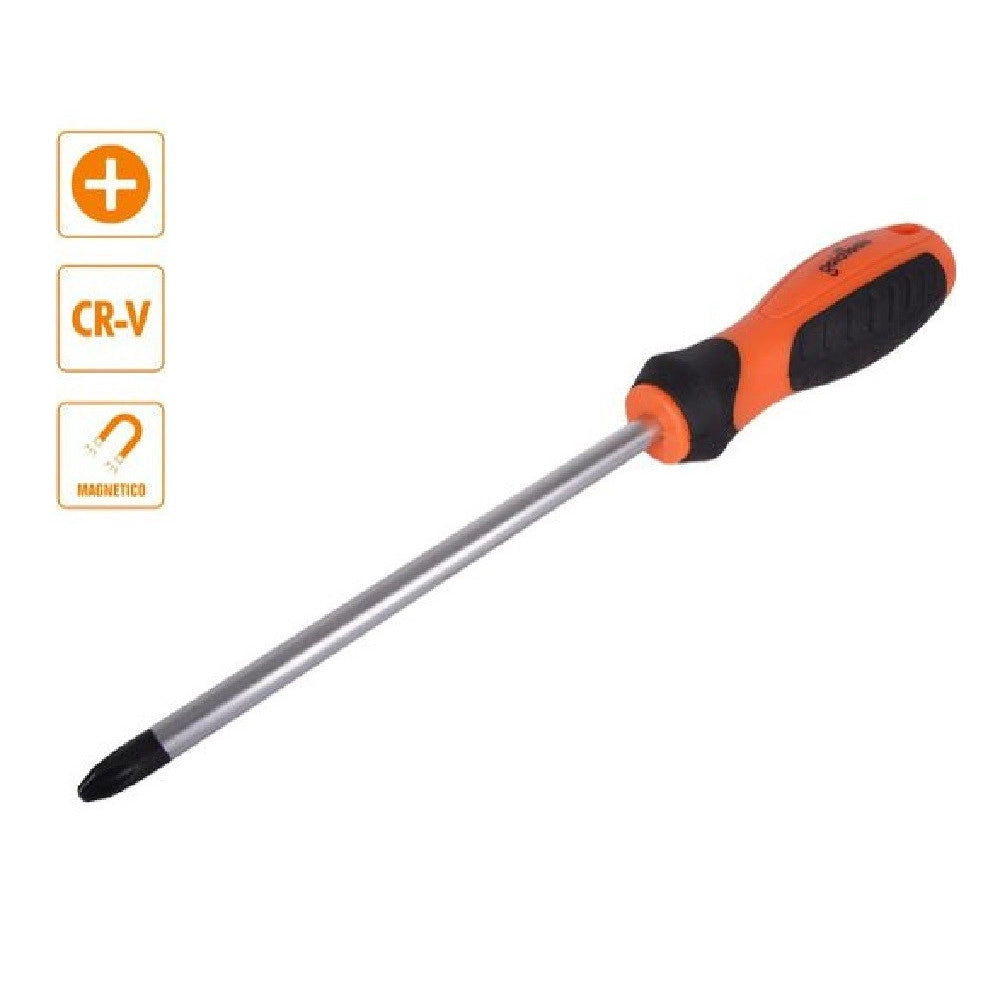 Trade Shop - Cacciavite Giravite 8 X 250 Mm Con Punta Magnetica A Croce In Acciaio Cr-v 94861 -
