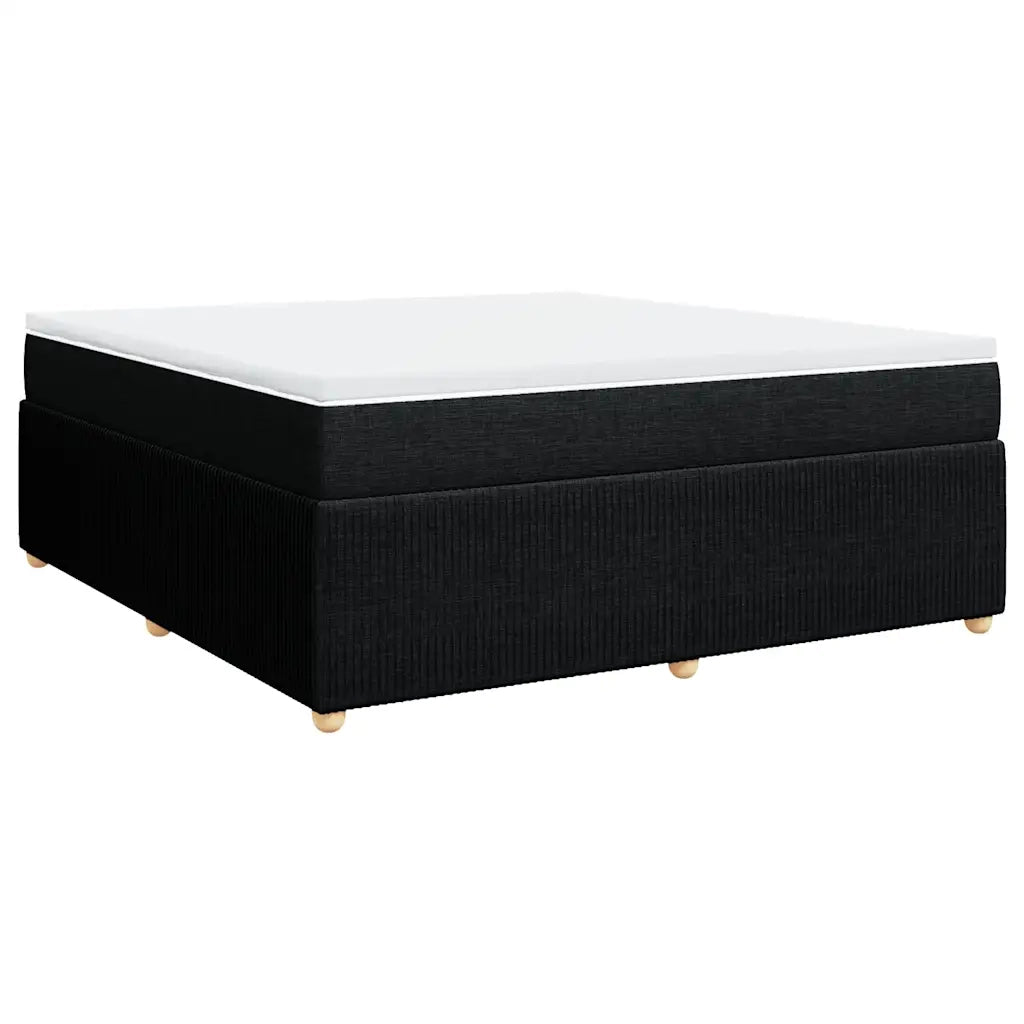 Giroletto a Molle con Materasso Nero 180x200 cm in Tessuto