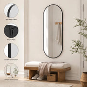 Wall Mirror Black 70x30 Cm Oval