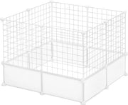 Recinzione per Animali da Compagnia - Per Cani, Gatti e Altri Animali di Famiglia - Pannelli di Recinzione, Recinzione per Cani - Plastica e Metallo - Bianco