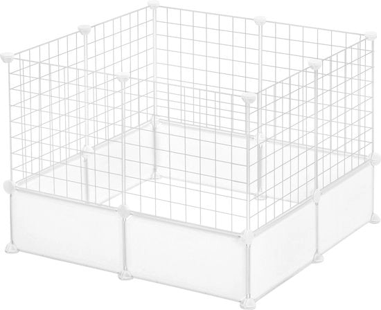 Recinzione per Animali da Compagnia - Per Cani, Gatti e Altri Animali di Famiglia - Pannelli di Recinzione, Recinzione per Cani - Plastica e Metallo - Bianco