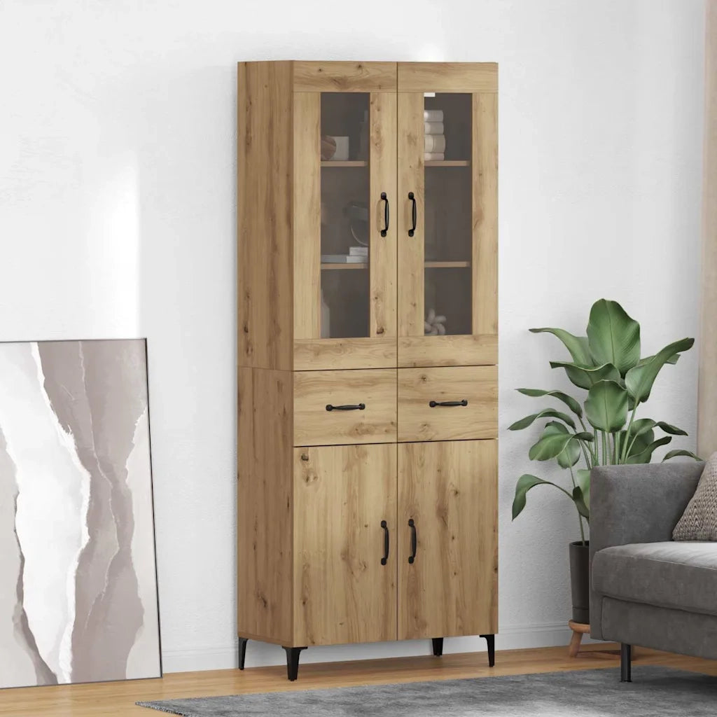Credenza con Cassetto-Buffet-Armadio da cucina Rovere artigianale 69,5 x 34 x 180 cm 462307