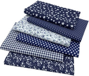 Pacco di tessuto - Tessuto di cotone grande - Ideale per il patchwork - Blu scuro - Tessuto per patchwork - Perfetto per DIY e artigianato - 6 pezzi
