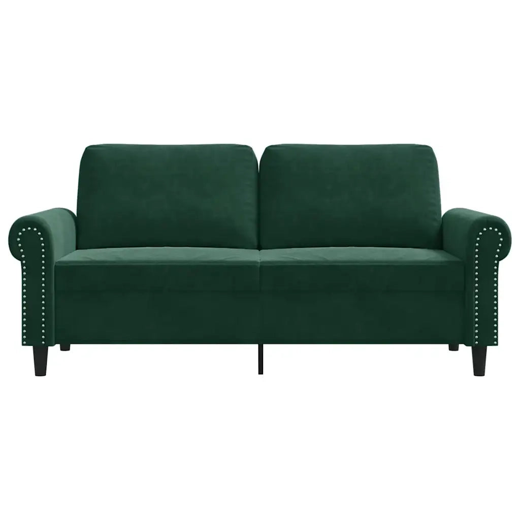 Divano a 2 Posti Verde Scuro 140 cm in Velluto 359531