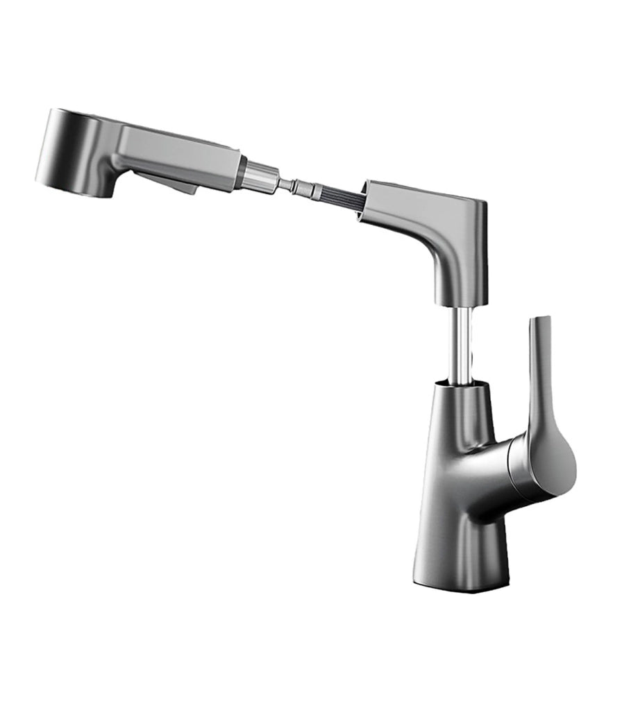Rubinetto Lavandino Multifunzione LH-226 | Corpo Rame Massiccio | Estrabile con Elevatore | Monocomando | 2 Modos de Acqua